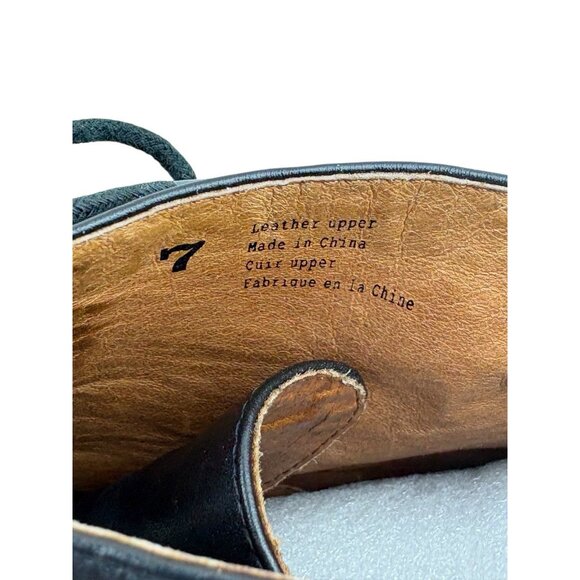 Ecote Platform Booties Womens 7 Black Leather Whimsigoth Grunge Witchy Wood Heel - Picture 12 of 13